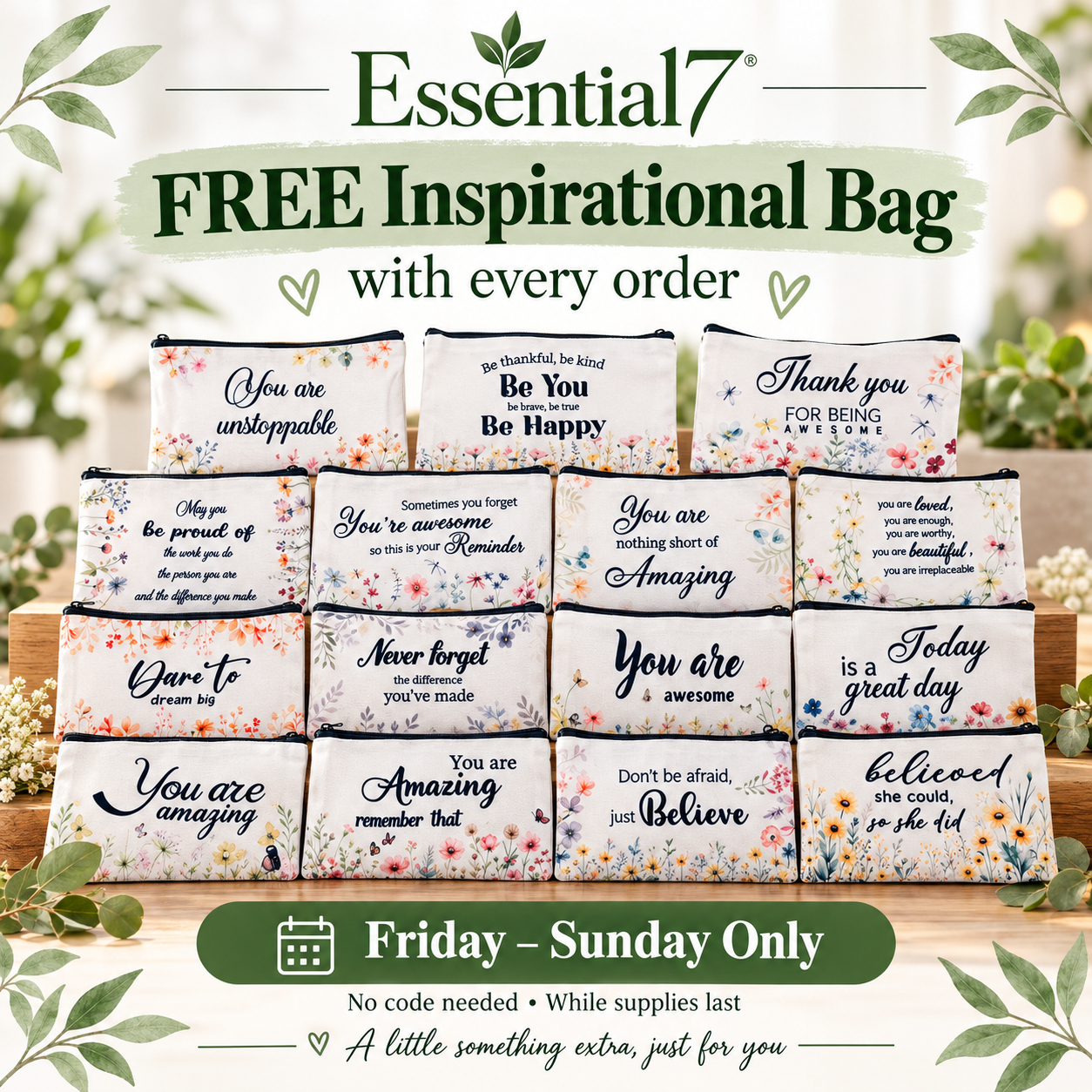 Free Travel Bag With Every Purchase 