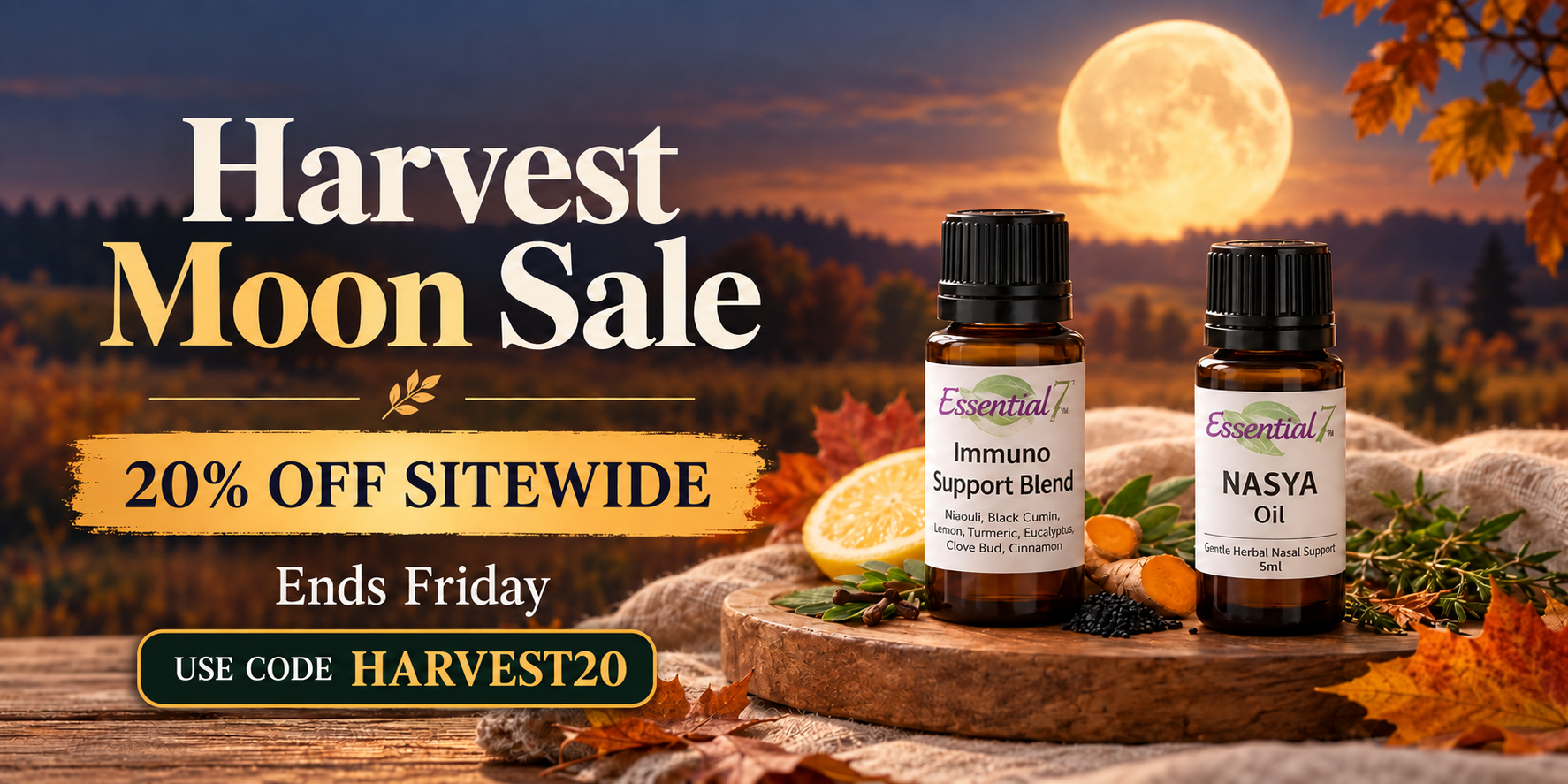harvest moon sale 20% off with HARVEST20