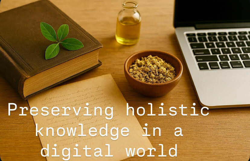 computer desk with herbs